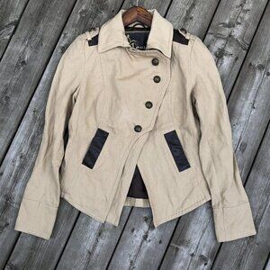 Vintage Mackage Double Closure Leather Trim Jacket